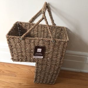 Seagrass Wicker Stair Step Basket with Handle